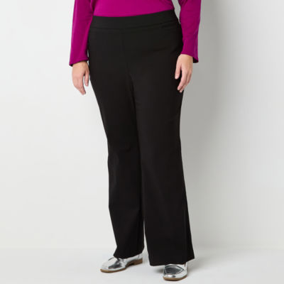 Liz Claiborne-Plus Lisa Flare Womens Mid Rise Pull-On Pants