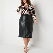 Plus Size Faux Leather Black Skirts for Women JCPenney