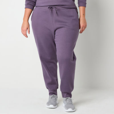 Xersion Womens Super Soft Fleece Mid Rise Plus Jogger Pant