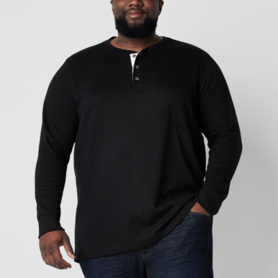 St. John's Bay Big and Tall Mens Long Sleeve Regular Fit Henley Shirt