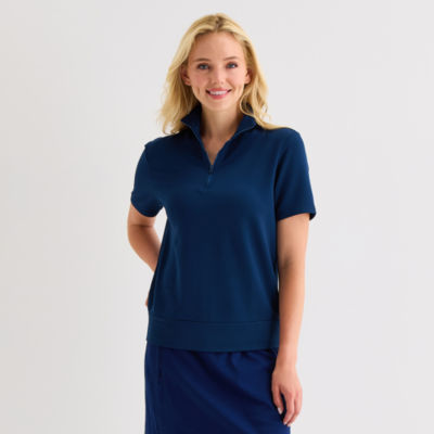 St. John's Bay Womens Short Sleeve Polo Shirt
