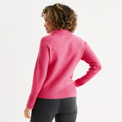 Liz Claiborne Womens Crew Neck Long Sleeve Pullover Sweater