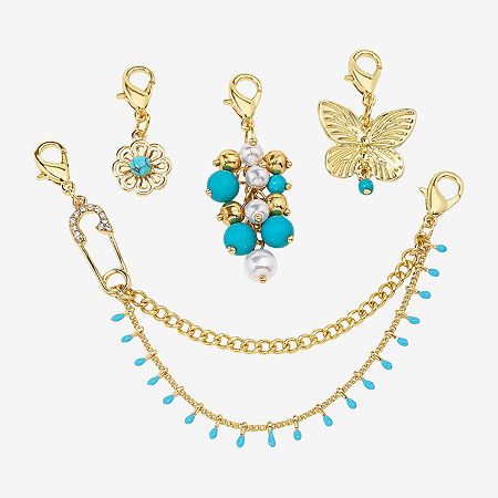 Bijoux Bar Butterfly Flower Shoe Charm In Gold