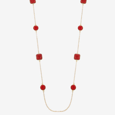 Mixit Gold Tone Womens 34 Inch Strand Necklace