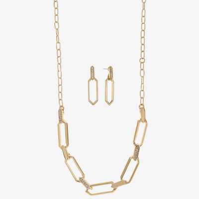 Liz Claiborne Collar Necklace & Drop Earring Womens Glass 2-pc. Jewelry Set