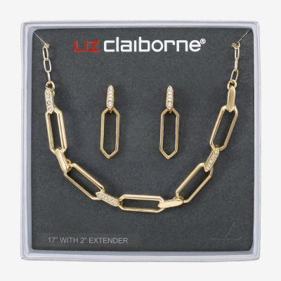 Liz Claiborne Collar Necklace & Drop Earring Womens Glass 2-pc. Jewelry Set