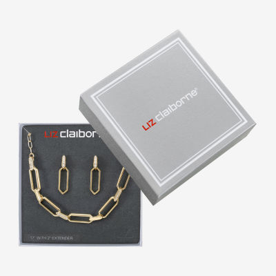 Liz Claiborne Collar Necklace & Drop Earring Womens Glass 2-pc. Jewelry Set