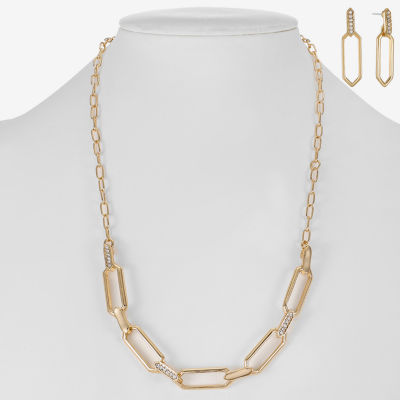 Liz Claiborne Collar Necklace & Drop Earring Womens Glass 2-pc. Jewelry Set