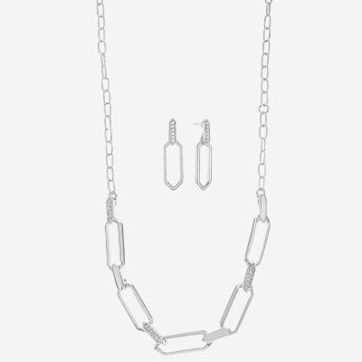 Liz Claiborne Collar Necklace & Drop Earring Womens Glass 2-pc. Jewelry Set