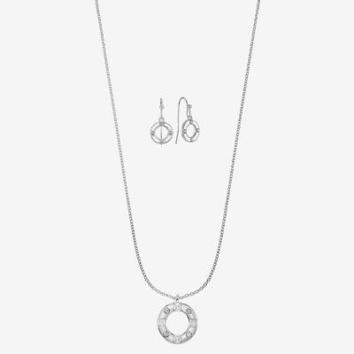 Liz Claiborne Pendant Necklace & Drop Earring Womens Glass 2-pc. Jewelry Set