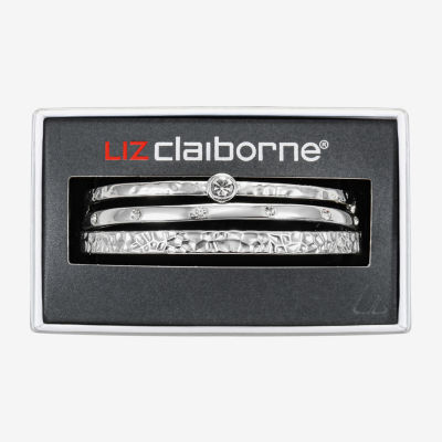 Liz Claiborne Textured Bangle Womens 3-pc. Glass Bracelet Set