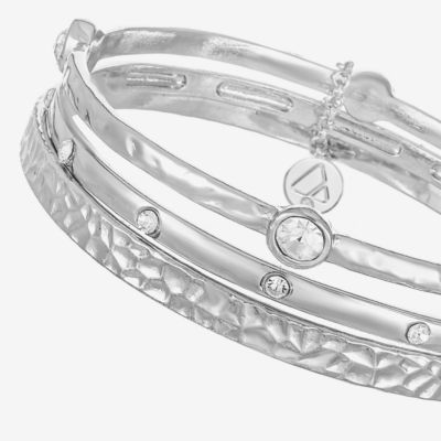 Liz Claiborne Textured Bangle Womens 3-pc. Glass Bracelet Set