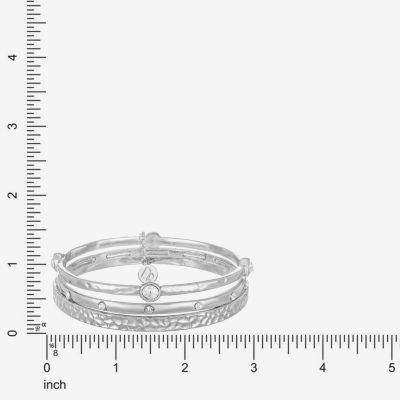 Liz Claiborne Textured Bangle Womens 3-pc. Glass Bracelet Set