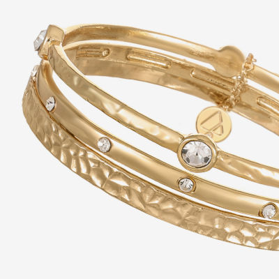 Liz Claiborne Textured Bangle Womens 3-pc. Glass Bracelet Set