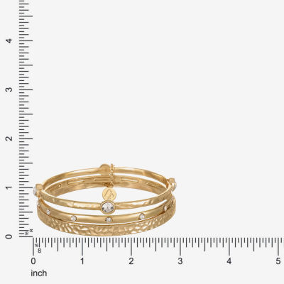 Liz Claiborne Textured Bangle Womens 3-pc. Glass Bracelet Set