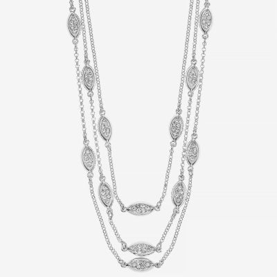 Liz Claiborne Pave Layered Womens 18 Inch Statement Necklace