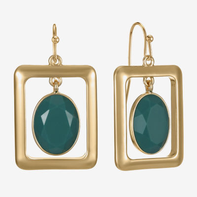 Liz Claiborne Womens Oval Rectangular Drop Earrings