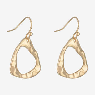 Liz Claiborne Hammered Womens Triangle Drop Earrings