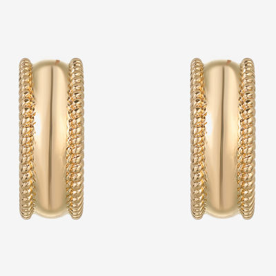 Liz Claiborne Huggie Womens 22mm Hypoallergenic Hoop Earrings