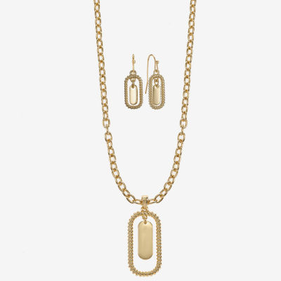 Liz Claiborne Orbital Pendant Necklace & Drop Earring Womens 2-pc. Jewelry Set