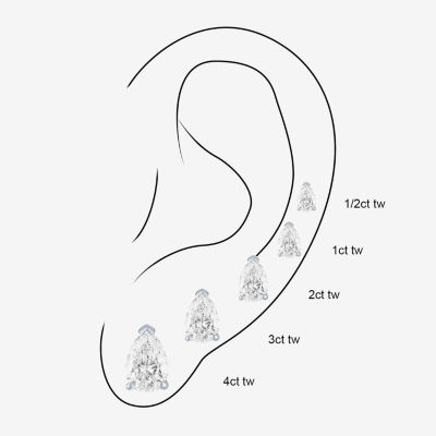 Si1-Si2/E-F 4 CT. T.W. Lab Grown White Diamond 14K White Gold 11.4mm Pear Stud Earrings