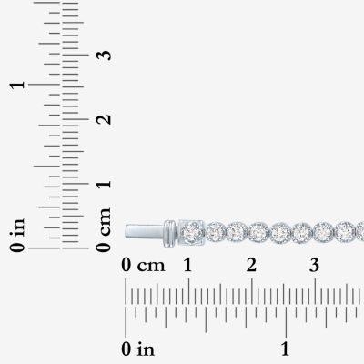 (G-H / Si2-I1) Womens 3 CT. T.W. Lab Grown White Diamond 14K Gold Over Silver 7.25 Inch Tennis Bracelet