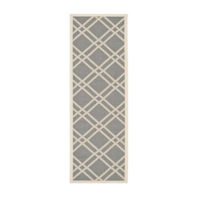 Safavieh Courtyard Collection Hannah Geometric Indoor/Outdoor Runner Rug