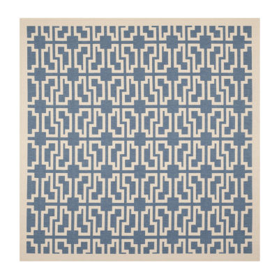 Safavieh Courtyard Collection Eddie Geometric Indoor/Outdoor Square Area Rug