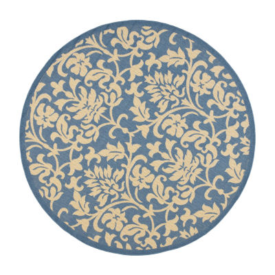 Safavieh Courtyard Collection Lyla Floral Indoor/Outdoor Round Area Rug