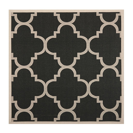 Safavieh Courtyard Collection Gina Geometric Indoor/Outdoor Square Area Rug