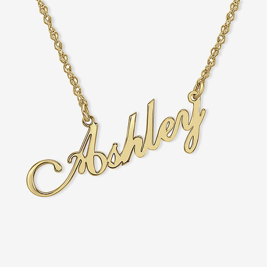 Personalized 14K Gold Over Sterling Silver Script Name Necklace