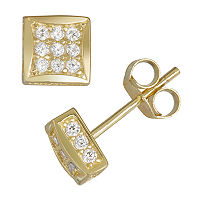 1/2 CT. T.W. Lab Created White Cubic Zirconia Sterling Silver 6.2mm Stud Earrings, One Size