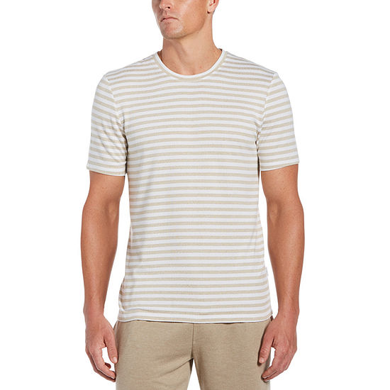 Cubavera Striped Mens Crew Neck Short Sleeve T-Shirt