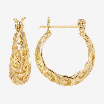 Gold 40MM Delicate Filigree Hoop Earrings