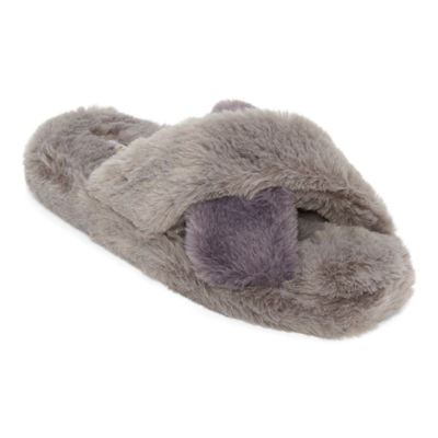 Mixit Criss Cross Womens Slip-On Slippers, Color: Gauntlet Gray - JCPenney