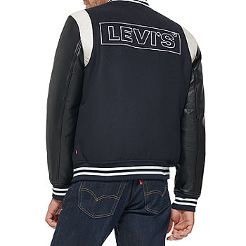 Levi's® Mens Mixed Media Varsity Jacket, Color: Navy - JCPenney