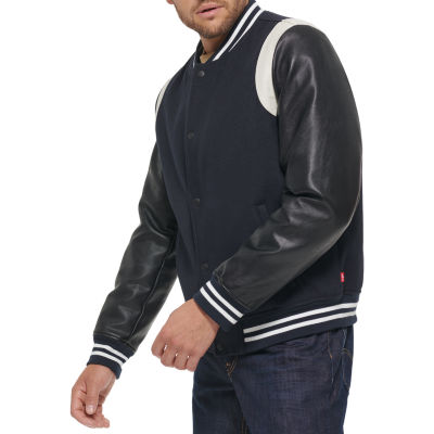 Levi's Men's Varsity Jacket - Mixed Media With Faux Leather & Suede