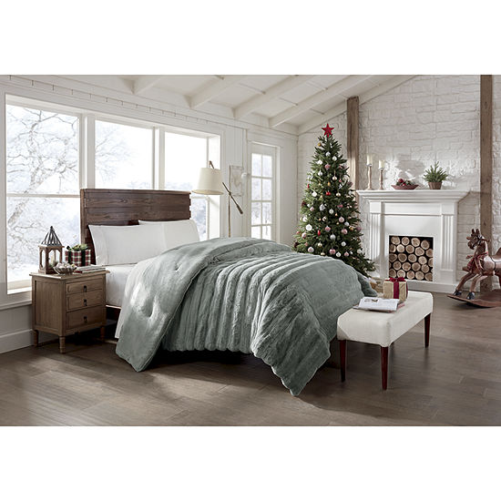 North Pole Trading Co. Faux Fur Reversible Comforter