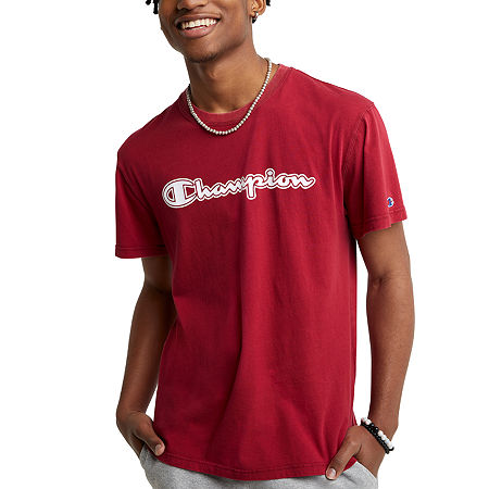 Champion Mens Crew Neck Short Sleeve Graphic T-Shirt, Small , Red