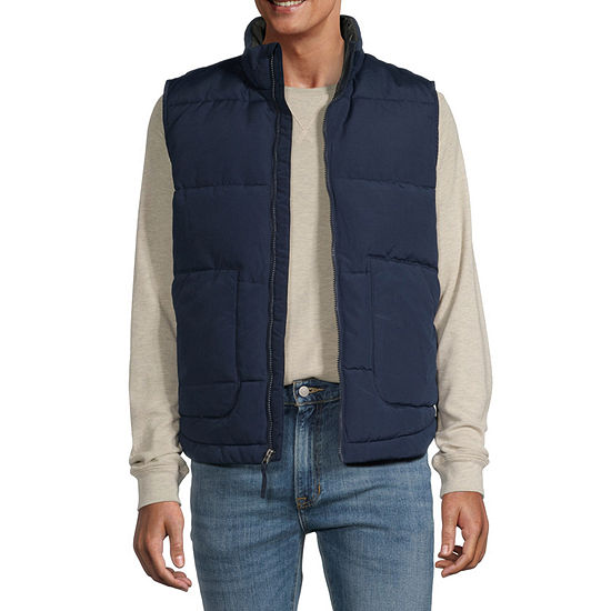 St. John's Bay Quilted Cargo Mens Puffer Vest, Color: Signature Navy ...