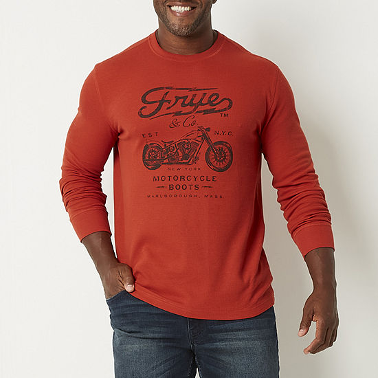 Frye and Co. Big and Tall Mens Crew Neck Long Sleeve Slim Fit Graphic T-Shirt