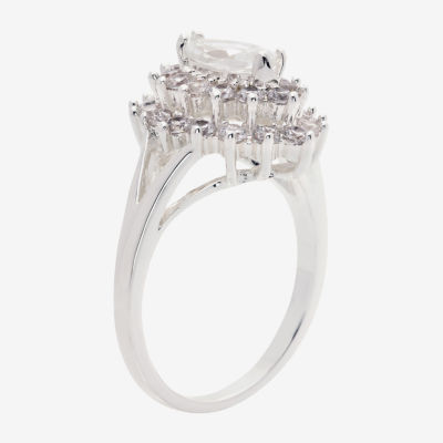 Sparkle Allure Cubic Zirconia Pure Silver Over Brass Cocktail Ring