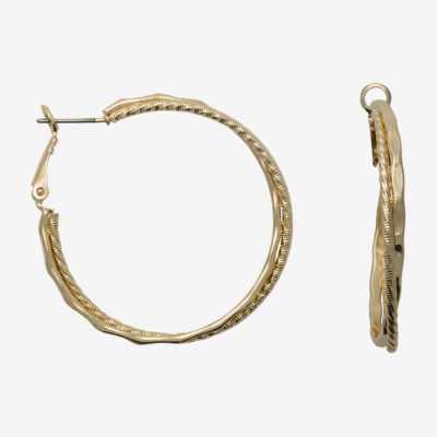 Bold Elements Gold Tone Hoop Earrings