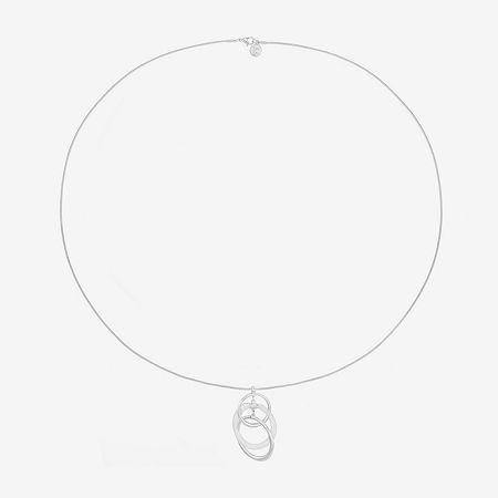 Liz Claiborne Womens Round 34 Inch Pendant Necklace, One Size, Silver