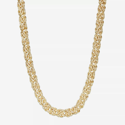 14K Gold 20 Inch Hollow Byzantine Chain Necklace