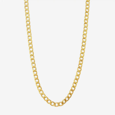 14K Gold 18-24" 5mm Hollow Curb Chain Necklace