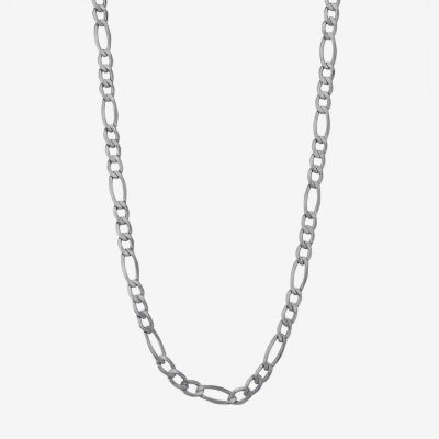 14K White Gold 18-24" 5mm Hollow Figaro Chain Necklace