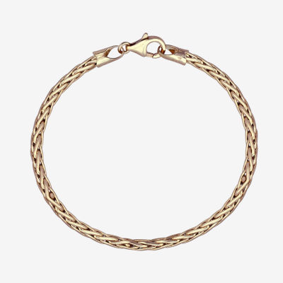 Made in Italy 10K Gold 8 1/2 Inch Hollow Wheat Chain Bracelet