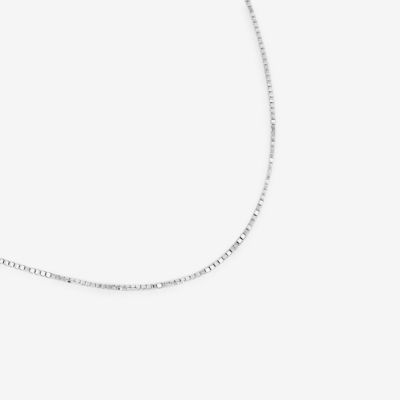 14K White Gold .75mm 16-24" Box Chain