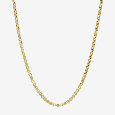 Made Italy 14K Gold 18 - 22 Inch Semisolid Box Chain Necklace